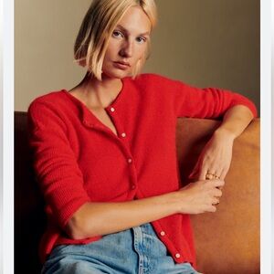 Sezane Gaspard Cardigan Red